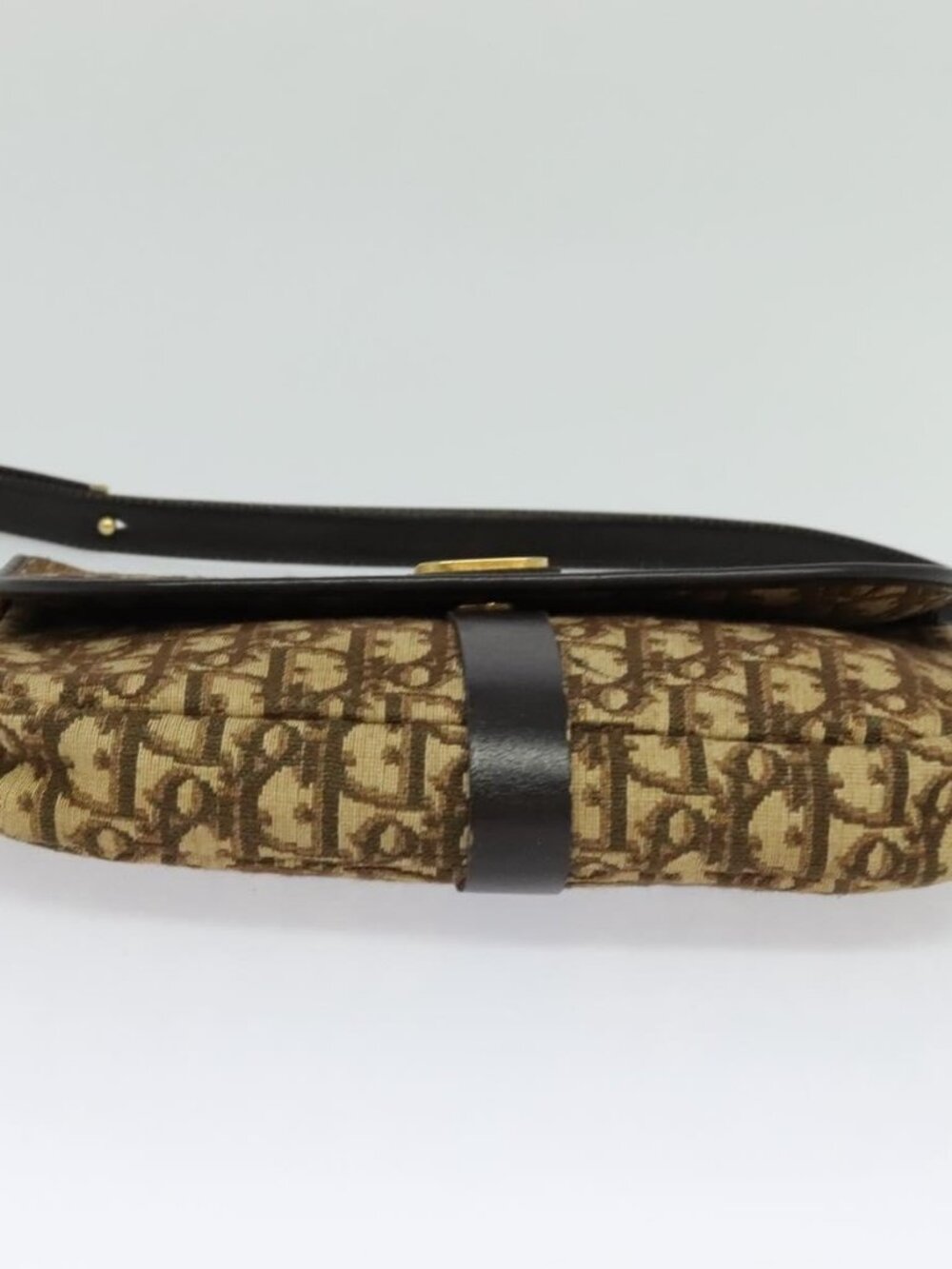 Christian Dior Trotter Canvas Shoulder Bag Brown Gold Auth 126151 - Picture 6 of 16